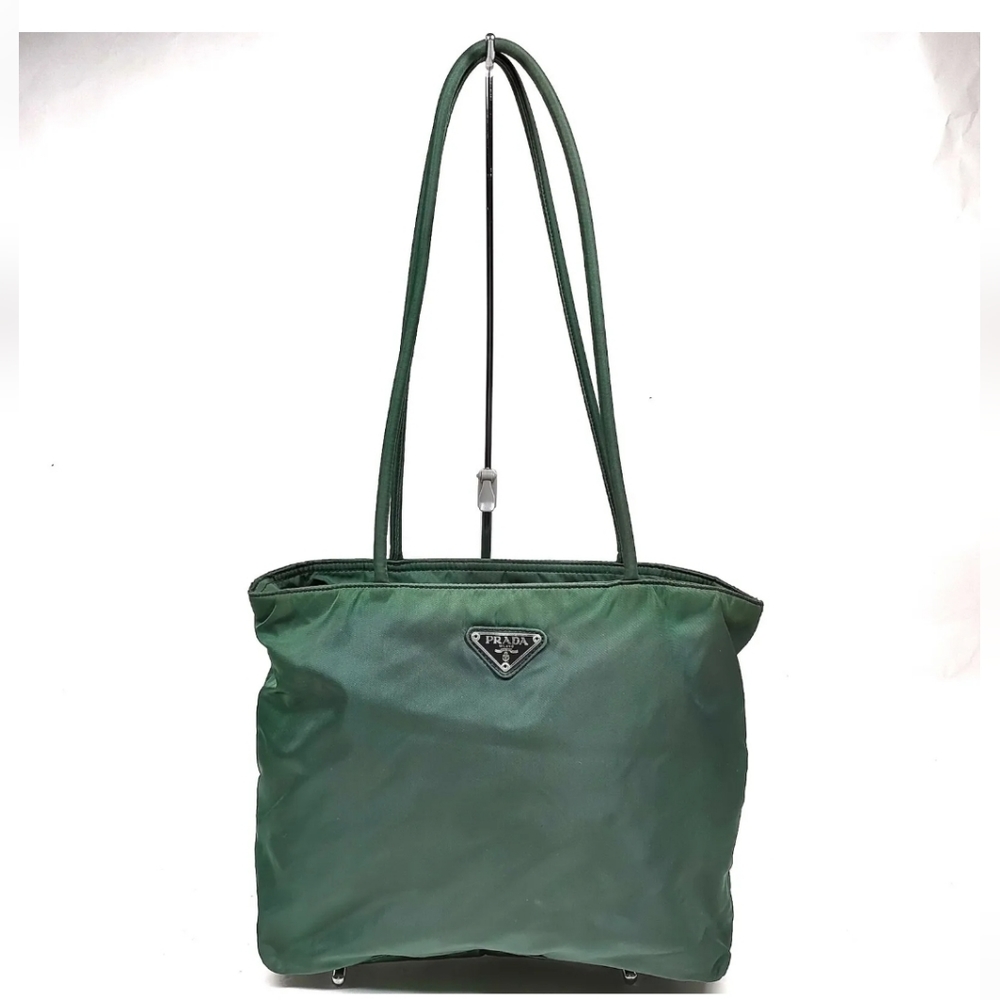 Prada Olive Green Tessuto City Nylon Tote Bag
